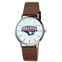 Men's Southern Indiana Screaming Eagles Plexus Brown Leather Watch