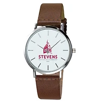 Men's Stevens Institute of Technology Ducks Plexus Brown Leather Watch