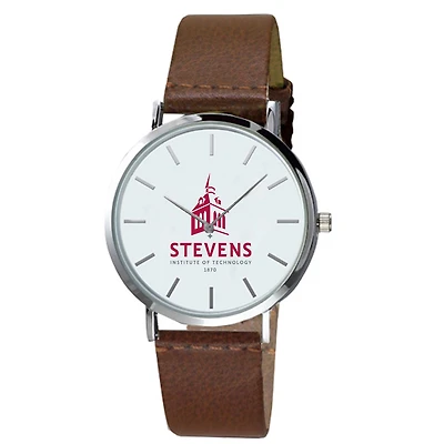 Men's Stevens Institute of Technology Ducks Plexus Brown Leather Watch