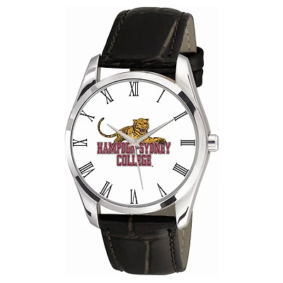 Men's Hampden-Sydney College Tigers Berkeley Black Leather Watch