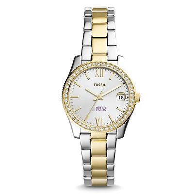 Women's Mount Union Purple Raiders Fossil Scarlette Mini Two Tone Stainless Steel Watch