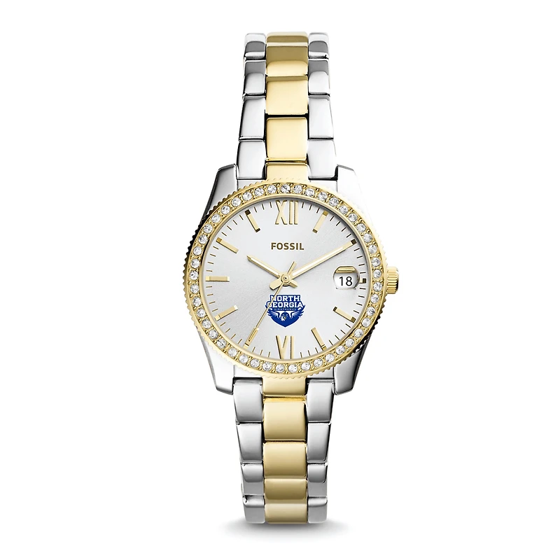 Women's North Georgia Nighthawks Fossil Scarlette Mini Two Tone Stainless Steel Watch