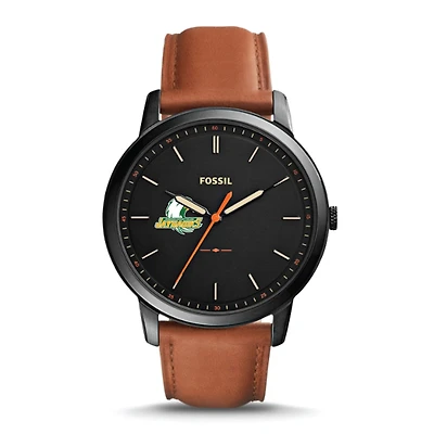 Men's SUNY Jamestown Community College Fossil Minimalist Slim Light Brown Leather Watch