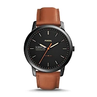 Men's Surry Community College Fossil Minimalist Slim Light Brown Leather Watch