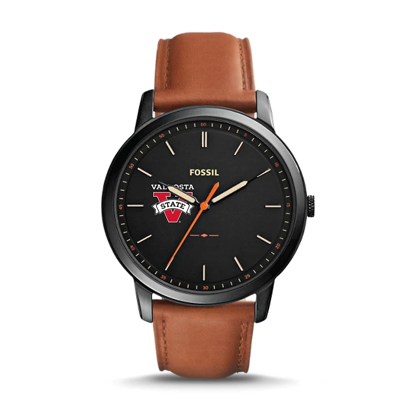 Men's Valdosta State Blazers Fossil Minimalist Slim Light Brown Leather Watch
