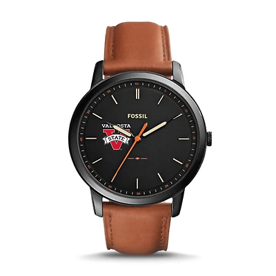 Men's Valdosta State Blazers Fossil Minimalist Slim Light Brown Leather Watch
