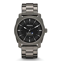 Men's Surry Community College Fossil Machine Smoke Stainless Steel Watch