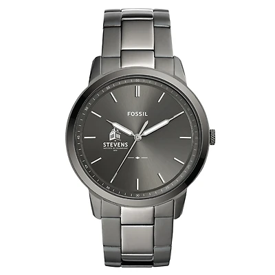 Men's Stevens Institute of Technology Ducks Fossil Minimalist Three-Hand Smoke Watch