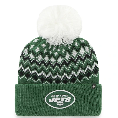 Women's '47 Green New York Jets Elsa Cuffed Knit Hat with Pom