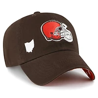 Women's '47  Brown Cleveland Browns Confetti Icon Clean Up Adjustable Hat