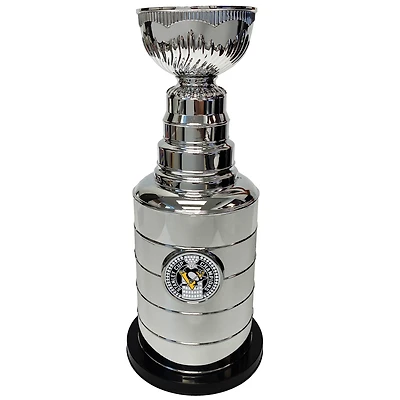 Silver Pittsburgh Penguins 14" Stanley Cup Coin Bank Replica Trophy