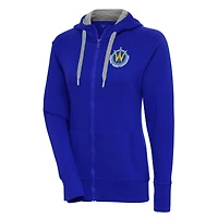 Women's Antigua Royal Santa Cruz Warriors Victory Full-Zip Hoodie