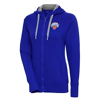Women's Antigua Blue Westchester Knicks Victory Full-Zip Hoodie