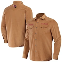 Men's NFL x Darius Rucker Collection by Fanatics Tan Arizona Cardinals Western Full-Snap Shirt