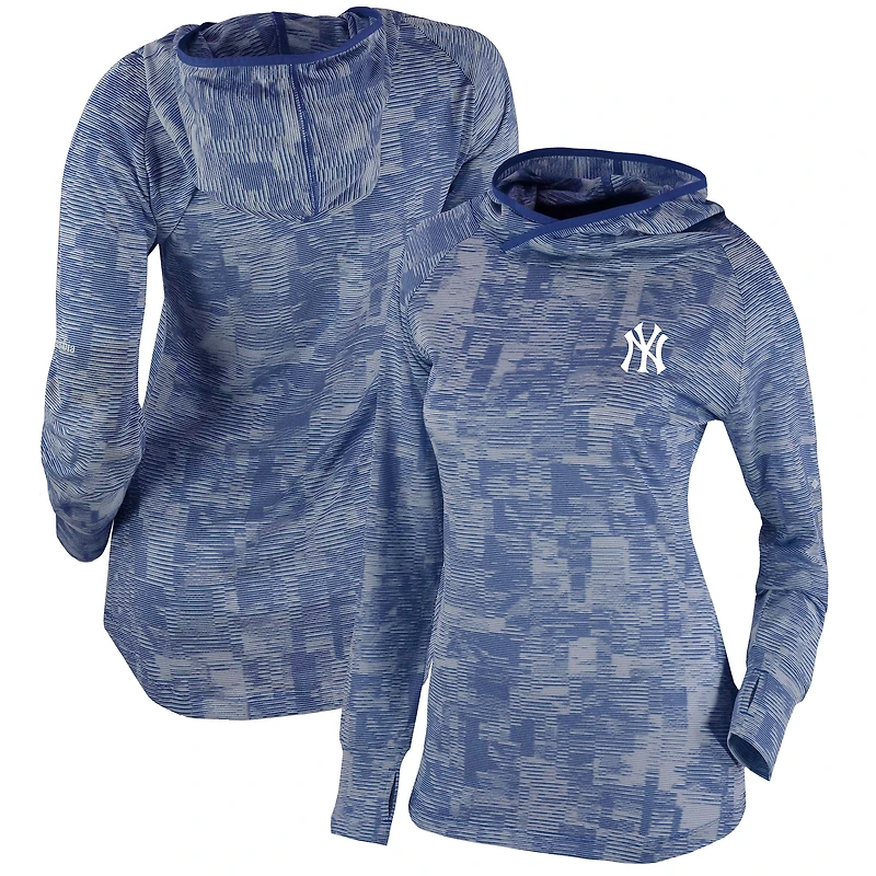 Women's Columbia Navy New York Yankees Omni-Wick Sunday Ball Pullover Hoodie
