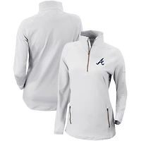 Women's Columbia  White Atlanta Braves Omni-Wick Outward Nine Quarter-Zip Pullover Top