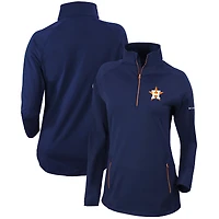 Women's Columbia  Navy Houston Astros Omni-Wick Outward Nine Quarter-Zip Pullover Top