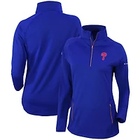 Women's Columbia  Royal Philadelphia Phillies Omni-Wick Outward Nine Quarter-Zip Pullover Top