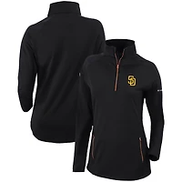 Women's Columbia  Black San Diego Padres Omni-Wick Outward Nine Quarter-Zip Pullover Top