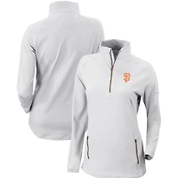 Women's Columbia  White San Francisco Giants Omni-Wick Outward Nine Quarter-Zip Pullover Top