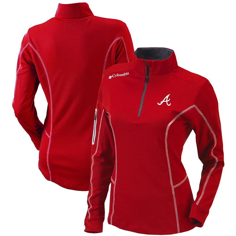 Women's Columbia Atlanta Braves Omni-Wick Shotgun Quarter-Zip Pullover Top