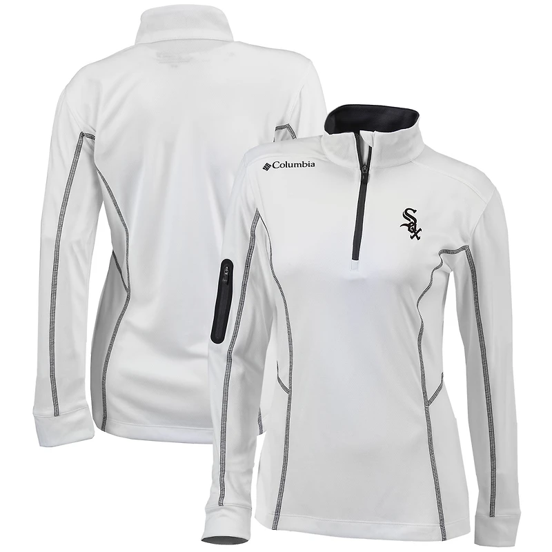 Women's Columbia White Chicago White Sox Omni-Wick Shotgun Quarter-Zip Pullover Top