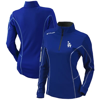 Women's Columbia  Royal Los Angeles Dodgers Omni-Wick Shotgun Quarter-Zip Pullover Top