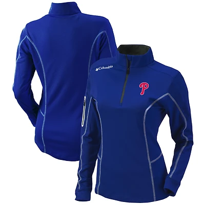 Women's Columbia  Royal Philadelphia Phillies Omni-Wick Shotgun Quarter-Zip Pullover Top