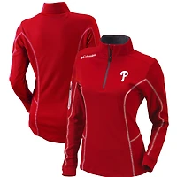Women's Columbia Philadelphia Phillies Omni-Wick Shotgun Quarter-Zip Pullover Top