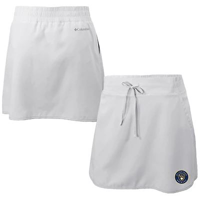 Women's Columbia White Milwaukee Brewers Omni-Wick Lakewood Pines Skort
