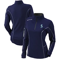 Women's Columbia  Navy Seattle Mariners Omni-Wick Shotgun Quarter-Zip Pullover Top
