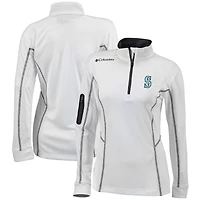 Women's Columbia  White Seattle Mariners Omni-Wick Shotgun Quarter-Zip Pullover Top