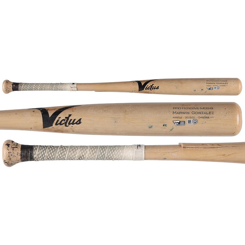 Marwin Gonzalez New York Yankees Game-Used Tan Victus Broken Bat vs. Athletics on June 27, 2022