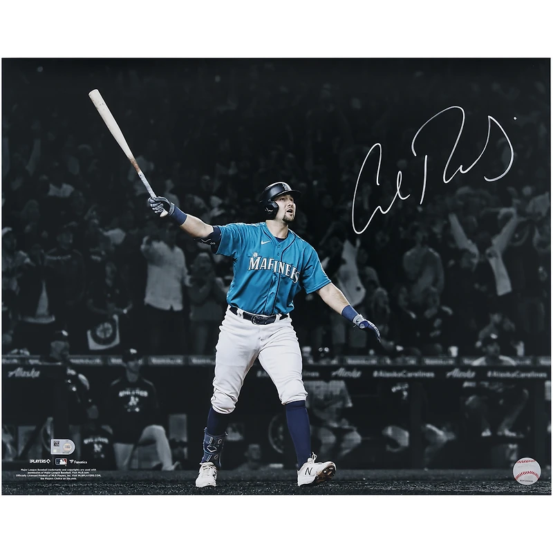 Cal Raleigh Seattle Mariners Autographed 16" x 20" Home Run Spotlight for Playoffs Photograph