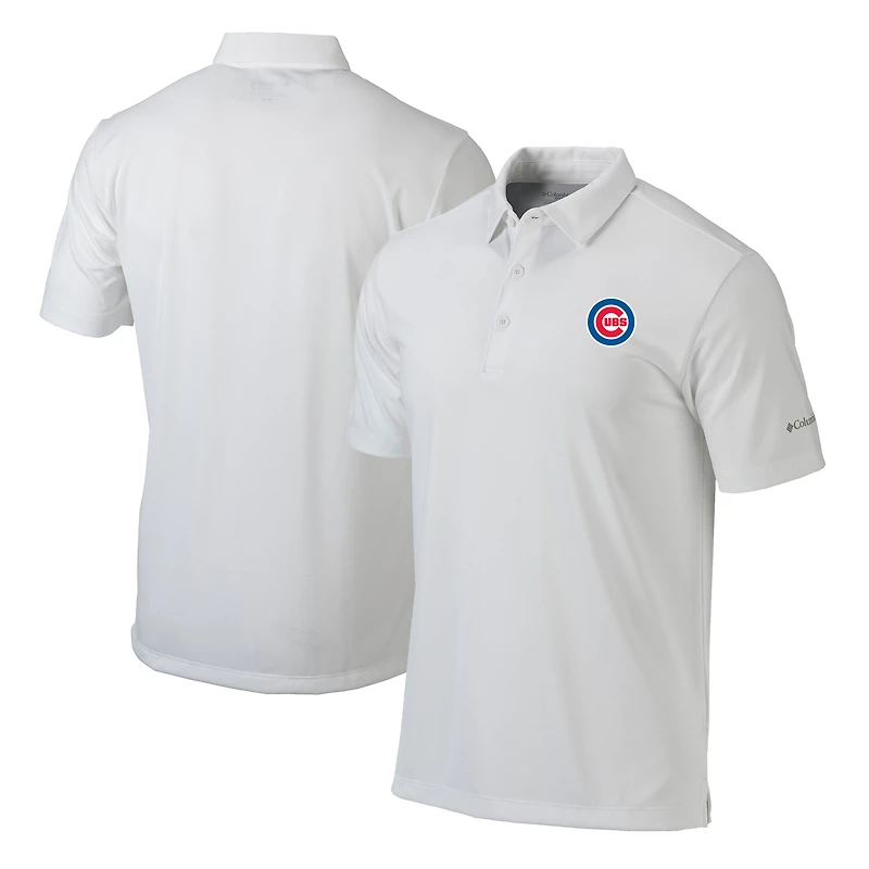 Men's Columbia White Chicago Cubs Omni-Wick Drive Polo