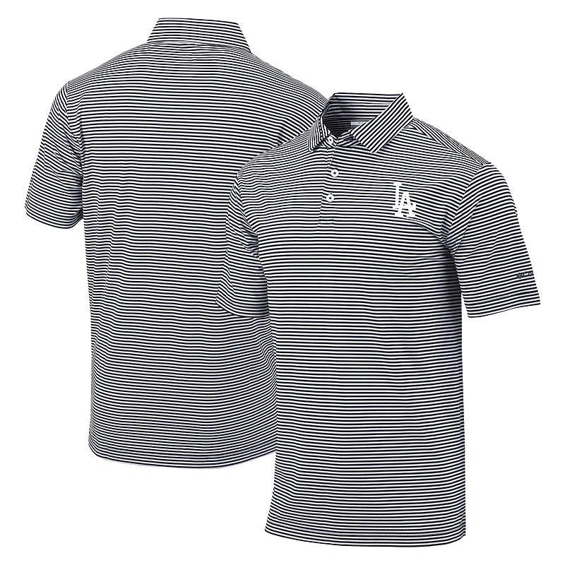 Men's Columbia Black Los Angeles Dodgers Golf Club Invite Omni-Wick Polo