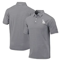 Men's Columbia Black Los Angeles Dodgers Golf Club Invite Omni-Wick Polo