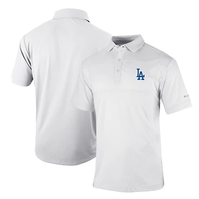 Men's Columbia White Los Angeles Dodgers Omni-Wick Total Control Polo