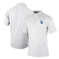 Men's Columbia White Los Angeles Dodgers Omni-Wick Total Control Polo
