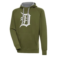 Men's Antigua  Olive Detroit Tigers Victory Pullover Hoodie
