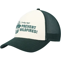 Men's American Needle  Cream/Green Smokey Bear Sinclair Snapback Hat
