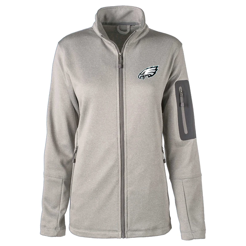 Women's Dunbrooke Heather Charcoal Philadelphia Eagles Freestyle Teflon Shield Full-Zip Jacket
