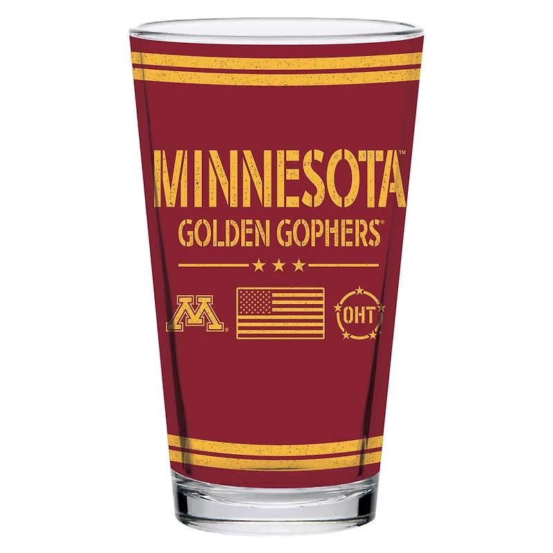 Minnesota Golden Gophers 16oz. OHT Military Appreciation Pint Glass