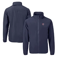 Men's Cutter & Buck Navy Chicago Cubs Charter Eco Recycled Full-Zip Jacket