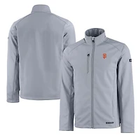 Men's Cutter & Buck Gray San Francisco Giants Evoke Eco Softshell Recycled Full-Zip Jacket