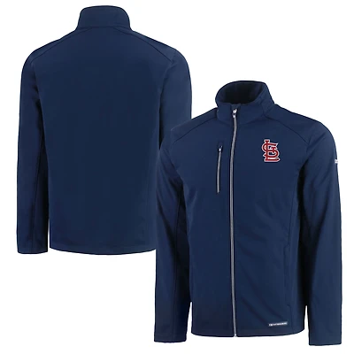 Men's Cutter & Buck Navy St. Louis Cardinals Evoke Eco Softshell Recycled Full-Zip Jacket