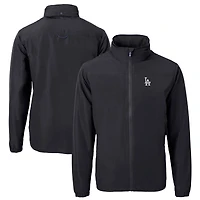 Men's Cutter & Buck Black Los Angeles Dodgers Charter Eco Recycled Full-Zip Jacket