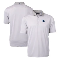 Men's Cutter & Buck Gray/White Tampa Bay Rays Virtue Eco Pique Micro Stripe Recycled Polo