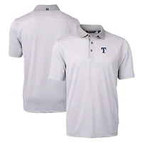 Men's Cutter & Buck Gray/White Texas Rangers Virtue Eco Pique Micro Stripe Recycled Polo