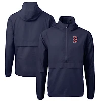 Men's Cutter & Buck Navy Boston Red Sox Charter Eco Recycled Half-Zip Anorak Jacket